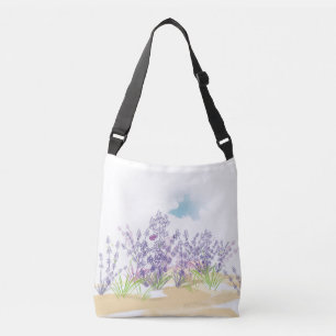 Lavendel-Blume Tragetaschen Mit Langen Trägern