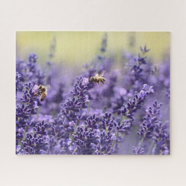 Lavendel-Blume und Bienen Puzzle (Horizontal)