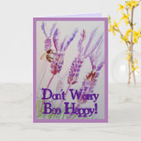 Lavendel Blume und Bienen Wasserfarbe glücklich se