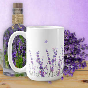 Lavendel Blume und Schmetterlinge Kaffeezubereitun Kaffeetasse