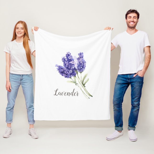 Lavendel-Blume Wasserfarbe Fleecedecke (Beispiel)