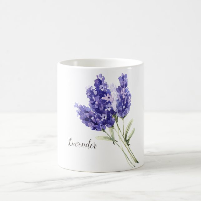 Lavendel-Blume Wasserfarbe Kaffeetasse (Mittel)