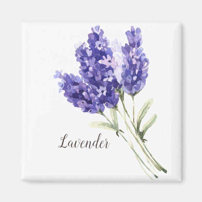 Lavendel-Blume Wasserfarbe Magnet (Vorne)