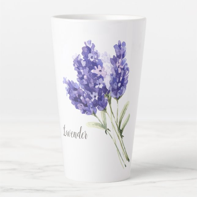 Lavendel-Blume Wasserfarbe Milchtasse (Vorderseite)