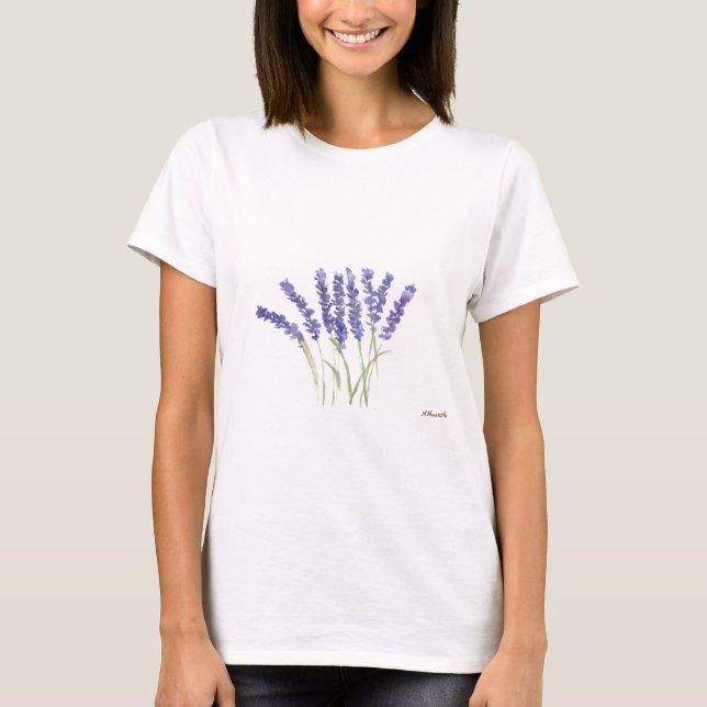 Lavendel-Blume Wasserfarbene, rustikale Kräuter T-Shirt (Vorderseite)