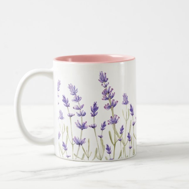Lavendel-Blume Zweifarbige Tasse (Links)