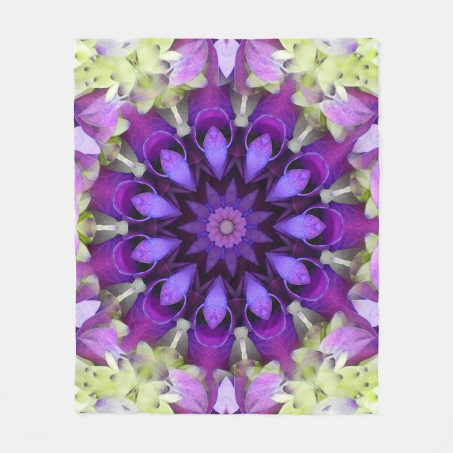Lavendel-Blumemandala-Fleece-Decke Fleecedecke (Vorderseite)