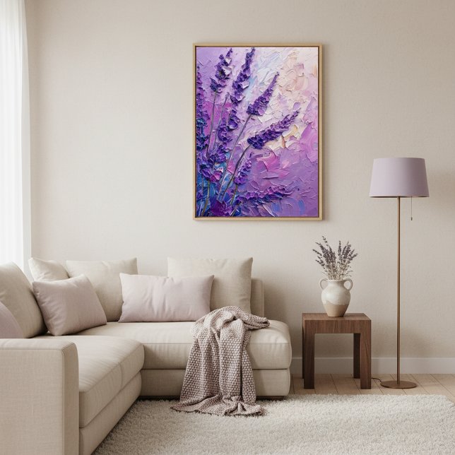 Lavendel Blumen Abstraktes Ölmalerei-Wandkunst Poster (Von Creator hochgeladen)