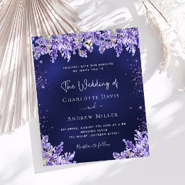 Lavendel Blumen Blauen Hochzeitseinladung