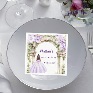 Lavendel Blumen Bogen Kleid Quinceanera Serviette