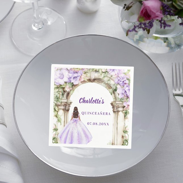 Lavendel Blumen Bogen Kleid Quinceanera Serviette (Von Creator hochgeladen)