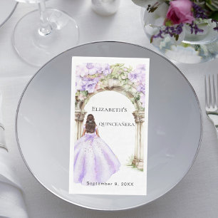 Lavendel Blumen Bogen Kleid Quinceanera Serviette