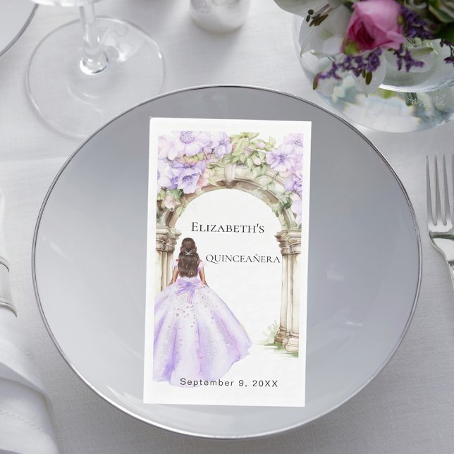 Lavendel Blumen Bogen Kleid Quinceanera Serviette (Von Creator hochgeladen)