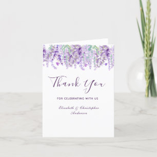 Lavendel-Blumen-Botanik-Aquarell-Hochzeit Dankeskarte