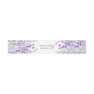 Lavendel Blumen Botanische Grünpflanzen Hochzeit Einladungsbanderole