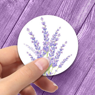 Lavendel Blumen Botanisches Geschenk für die Hochz Runder Aufkleber