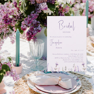 Lavendel-Blumen-Brautparty Einladung
