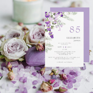 Lavendel-Blumen-Einladung zum 85. Geburtstag Einladung