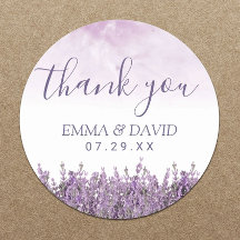 Lavendel Blumen Elegante Hochzeit Danke