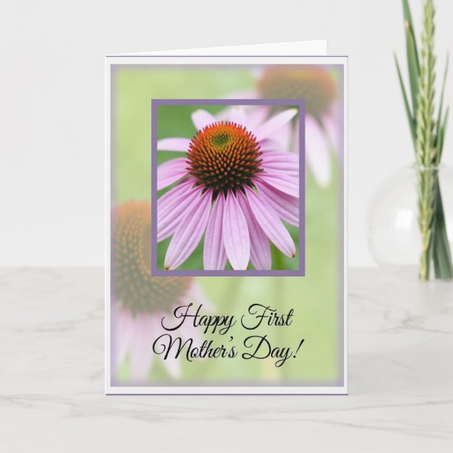 Lavendel Blumen Erste Mutter Karte (Vorderseite)