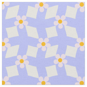 Lavendel-Blumen-Geometrischer Stoff nach Maß