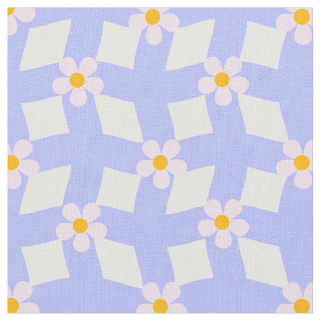Lavendel-Blumen-Geometrischer Stoff nach Maß (Nahaufnahme)