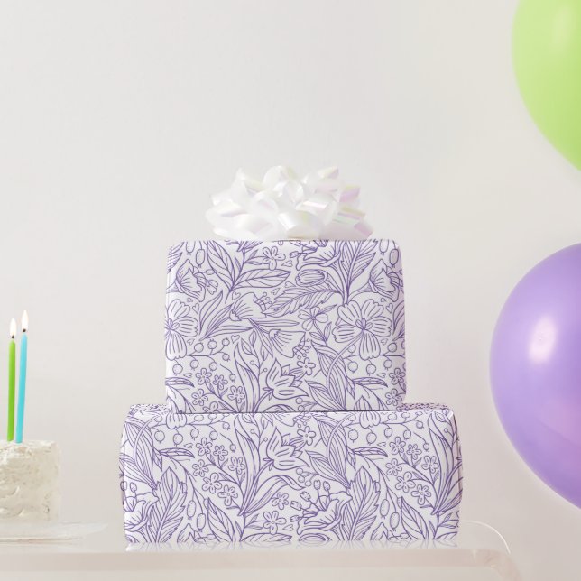 Lavendel-Blumen-Geschenkpapier Geschenkpapier (Partygeschenke)