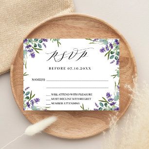 Lavendel Blumen Grün Hochzeitsstimmung UAWG RSVP Karte