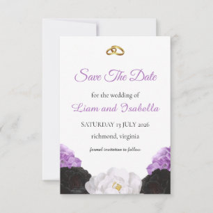 Lavendel-Blumen-Hochzeit-Save-the-Date-Karte Save The Date