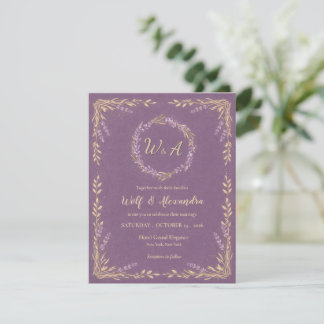 Lavendel-Blumen-Hochzeitseinladung Einladung