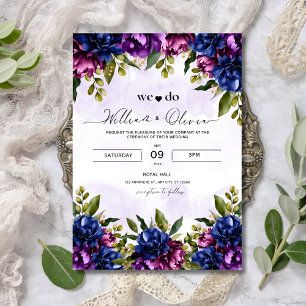 Lavendel-Blumen-Hochzeitseinladung, Elegantes Lila Einladung