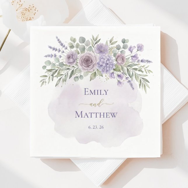 Lavendel Blumen Hochzeitsserviette Serviette (Von Creator hochgeladen)