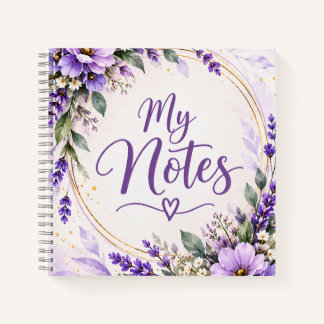 Lavendel-Blumen-My-Notes-Spiralblock Notizbuch