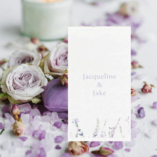Lavendel Blumen Personalisierte Namen Hochzeit Serviette