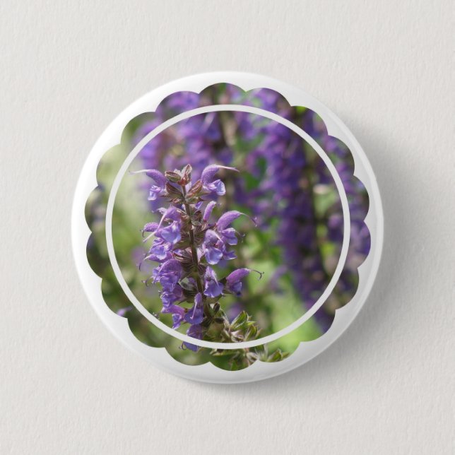 Lavendel-Blumen-runder Knopf Button (Vorderseite)