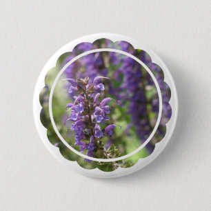 Lavendel-Blumen-runder Knopf Button