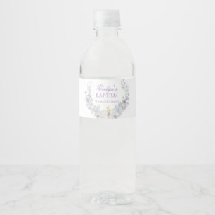Lavendel-Blumen-Taufwasserflaschen-Etikett Wasserflaschenetikett