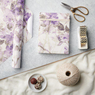 Lavendel-Blumen-Verpackungspapier Elegantes Lila Geschenkpapier