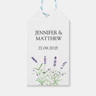 Lavendel Blumen Wasserfarbe Elegante Hochzeit Geschenkanhänger