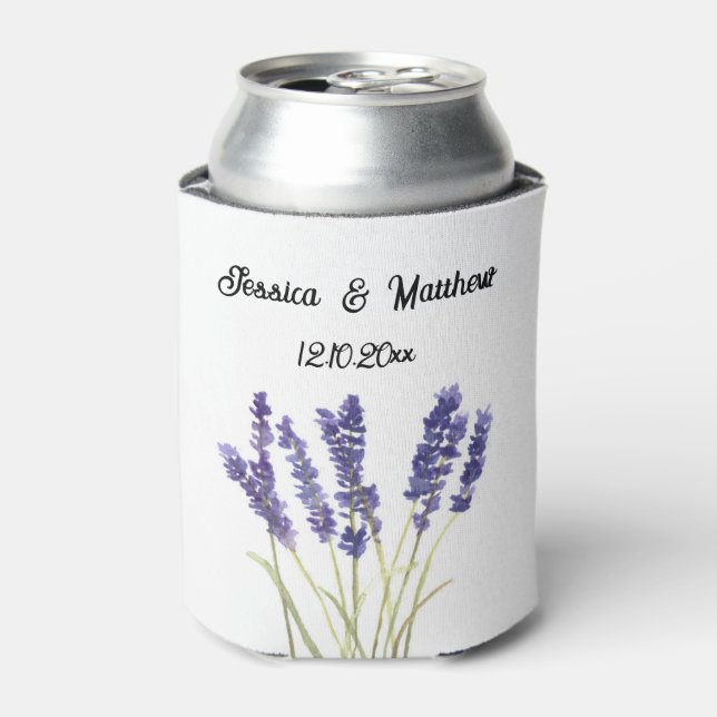 Lavendel Blumen Wasserfarbe Natur Einzigartige Hoc Dosenkühler (Kanne Vorderseite)