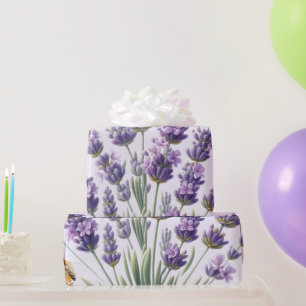 Lavendel-Blumen-Watercolor-Verpackungspapier Geschenkpapier