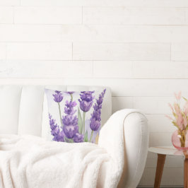 Lavendel-Blumen-Wurfkissen | Weiches lila Floral Kissen