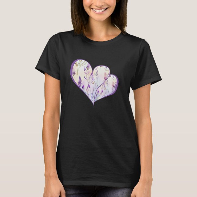 Lavendel-Blumengarten T-Shirt (Vorderseite)