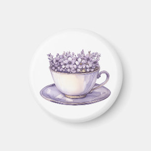 Lavendel-Blumentasse Magnet