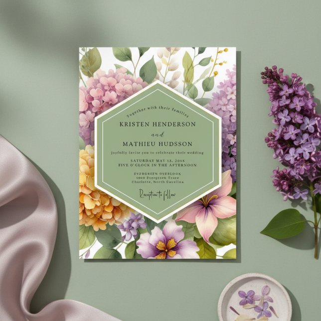 Lavendel-Blumenwiese-Hochzeit Einladung (Von Creator hochgeladen)