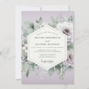 Lavendel Blumige Ätherische Hochzeit Einladung