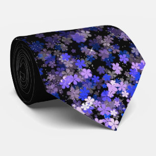 Lavendel-Blütencluster Herren-Schwarze Krawatte