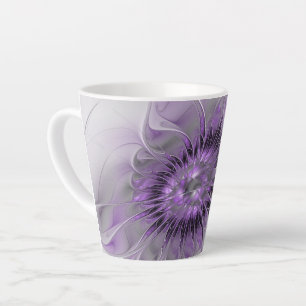Lavendel-Blütentraum Moderne Abstrakte Fraktal-Kun Milchtasse