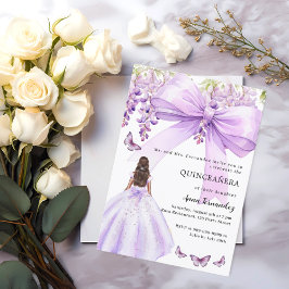 Lavendel Bogen Blumenkleid Quinceanera Einladung