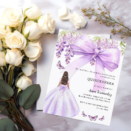 Lavendel Bogen Blumenkleid Quinceanera Einladung